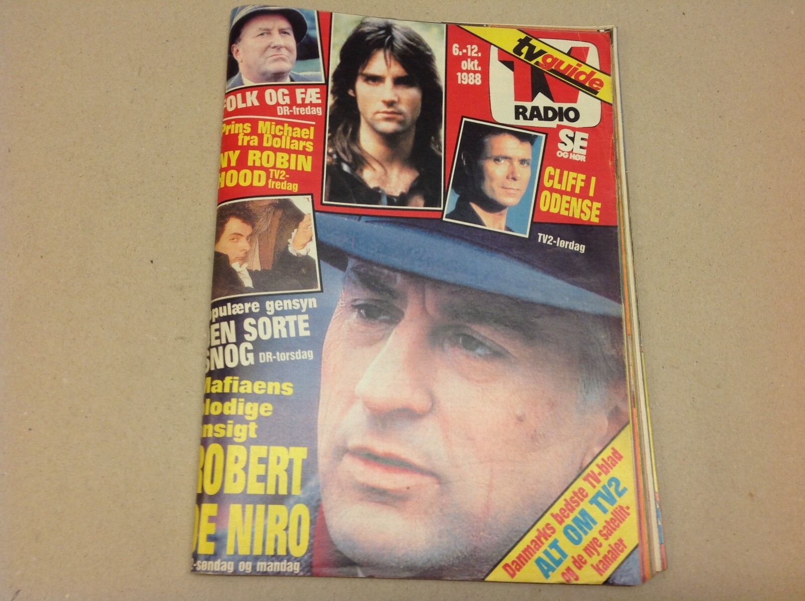 Princess Diana Lady Di + Robert De Niro Back Danish Magazine 1988 "Se og Hoer"