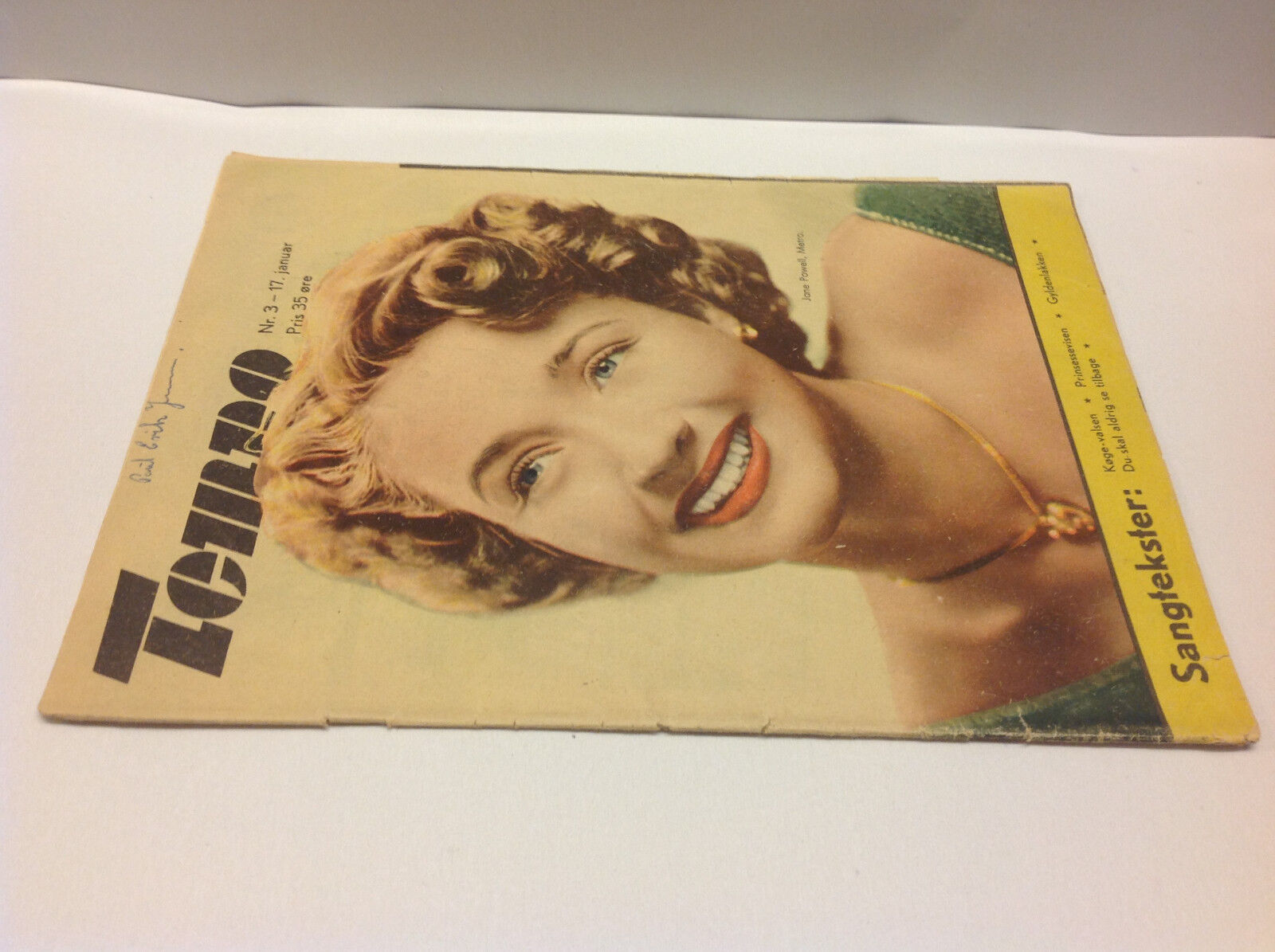 JANE POWELL ACTRESS Metro on Front Cover Vintage Danish Magazine "Tempo" 1950