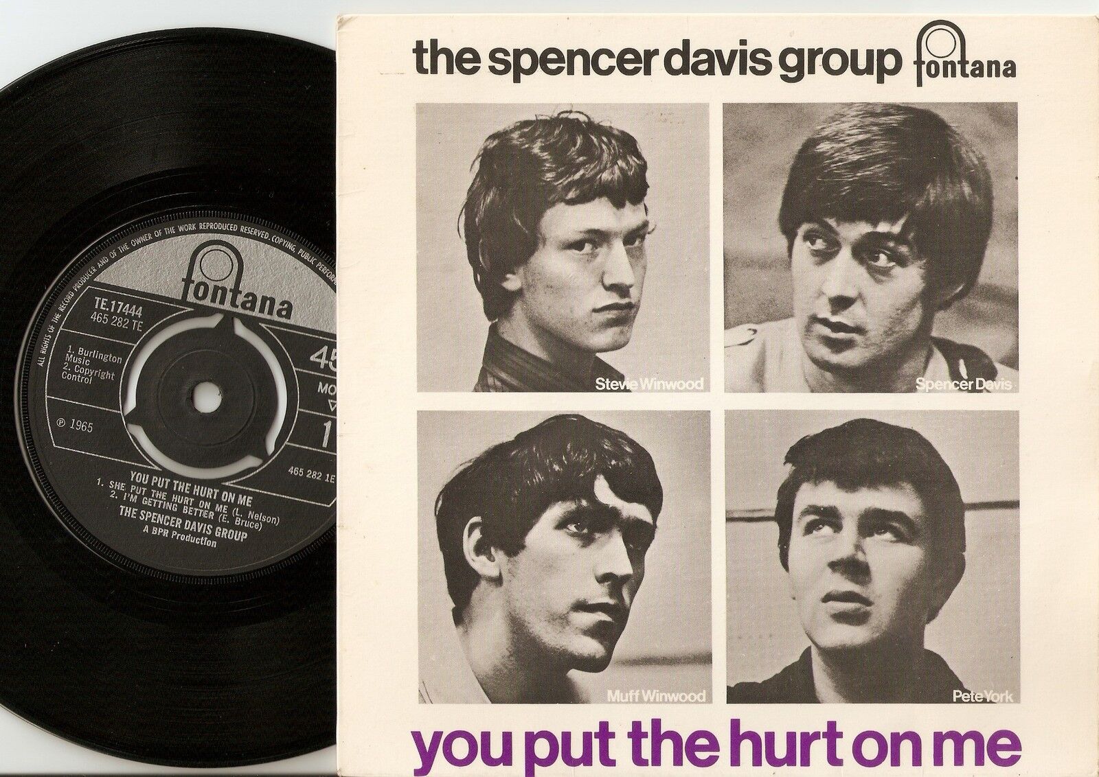 THE SPENCER DAVIS GROUP YOU PUT THE HURT ON ME EP 45+PS 1965 MOD FREAKBEAT RB