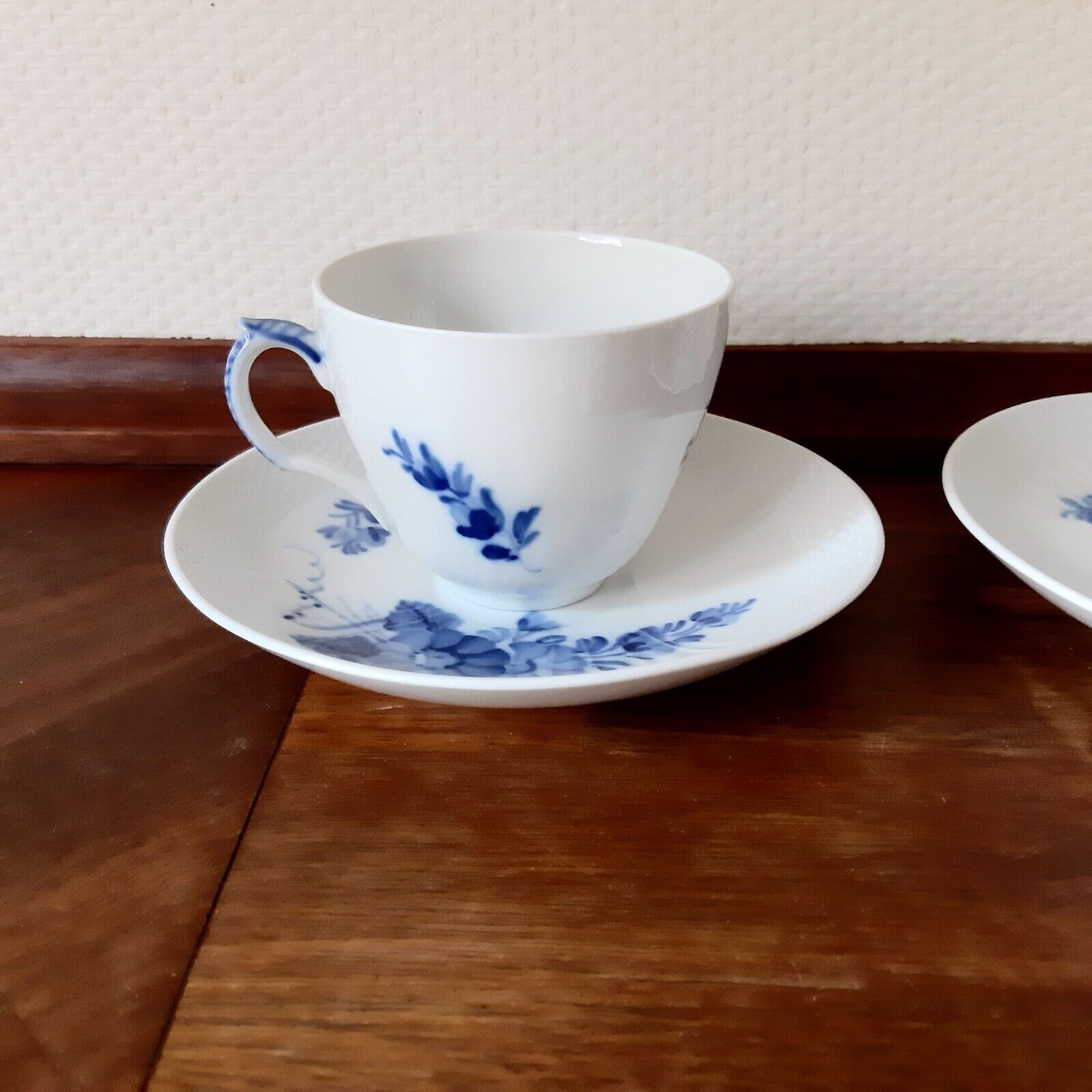 2 x COFFEE SETS BLUE FLOWER CURVED # 10- 1870 Royal Copenhagen 1969-74 Fact 1st