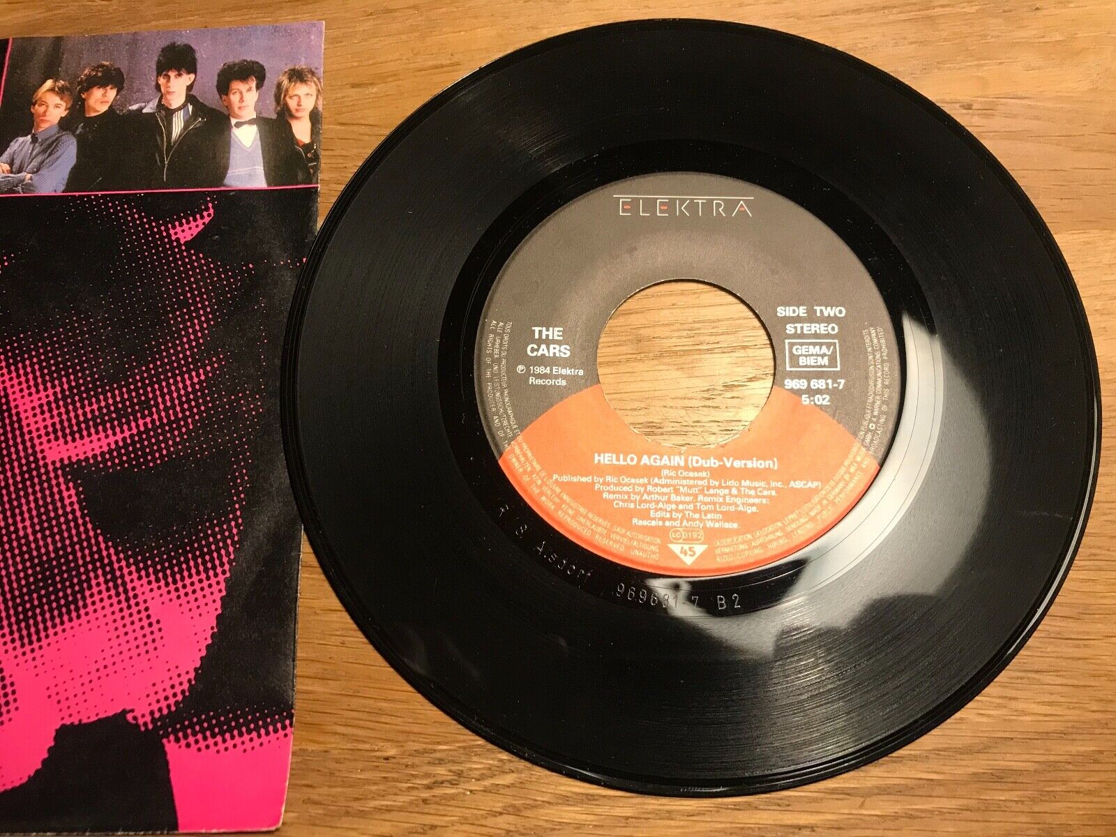 THE CARS "HELLO AGAIN" + DUB VERSION 1984 ELEKTRA RECORDS WEST GERMAN PRESSING**