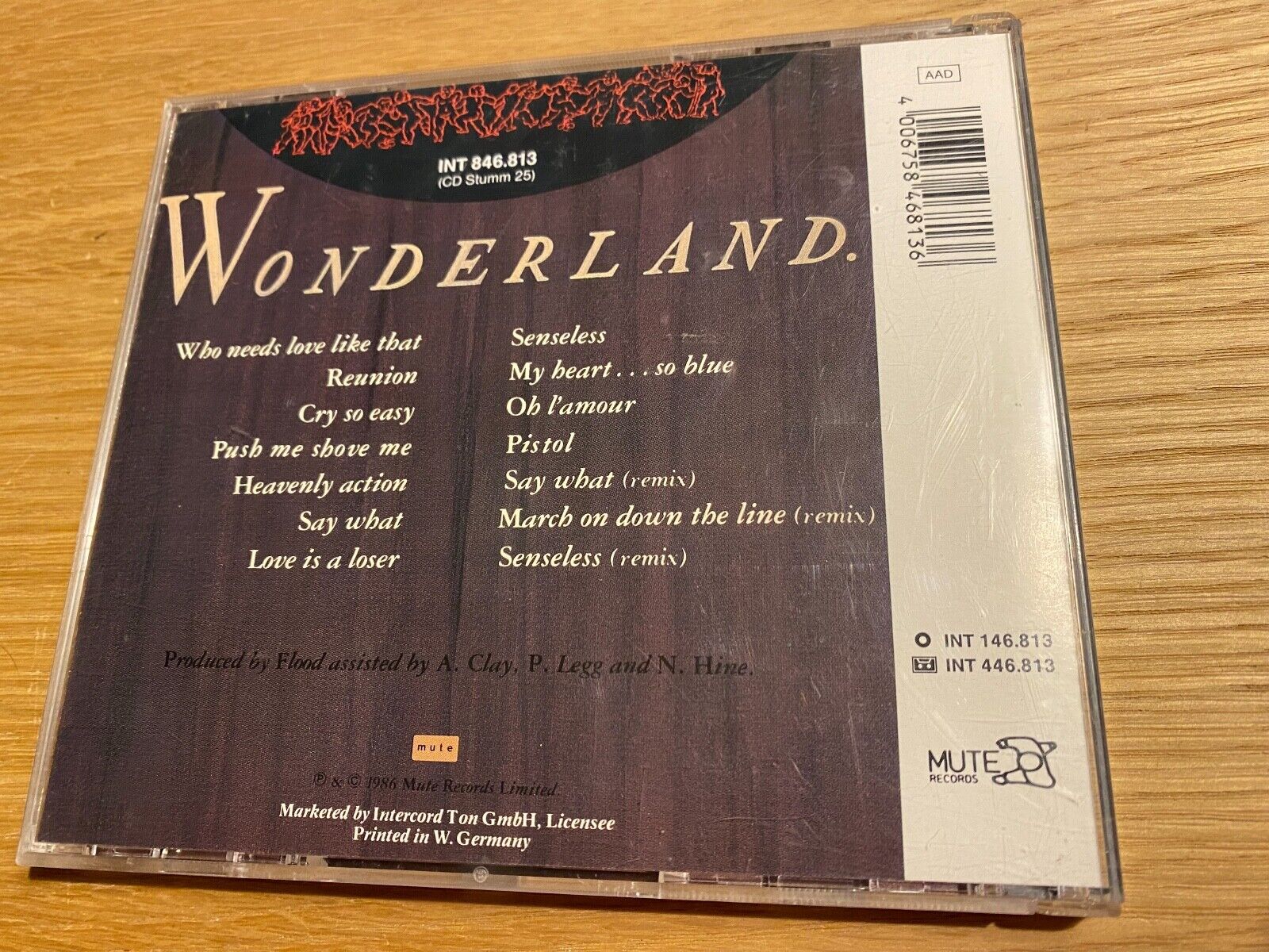 ERASURE "WONDERLAND" 1986 CD ALBUM 14 TRACKS MUTE RECORDS WEST GERMANY 1 PRESS*