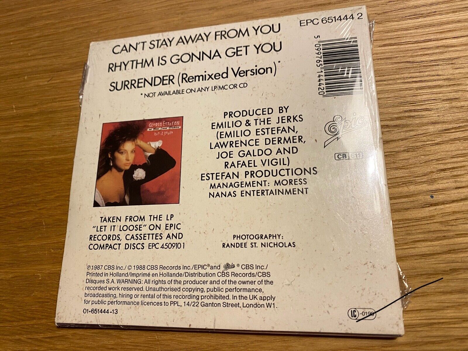 GLORIA ESTEFAN AND MIAMI SOUND MACHINE  "CANT STAY AWAY FROM YOU" 1988 3 TRACKS*