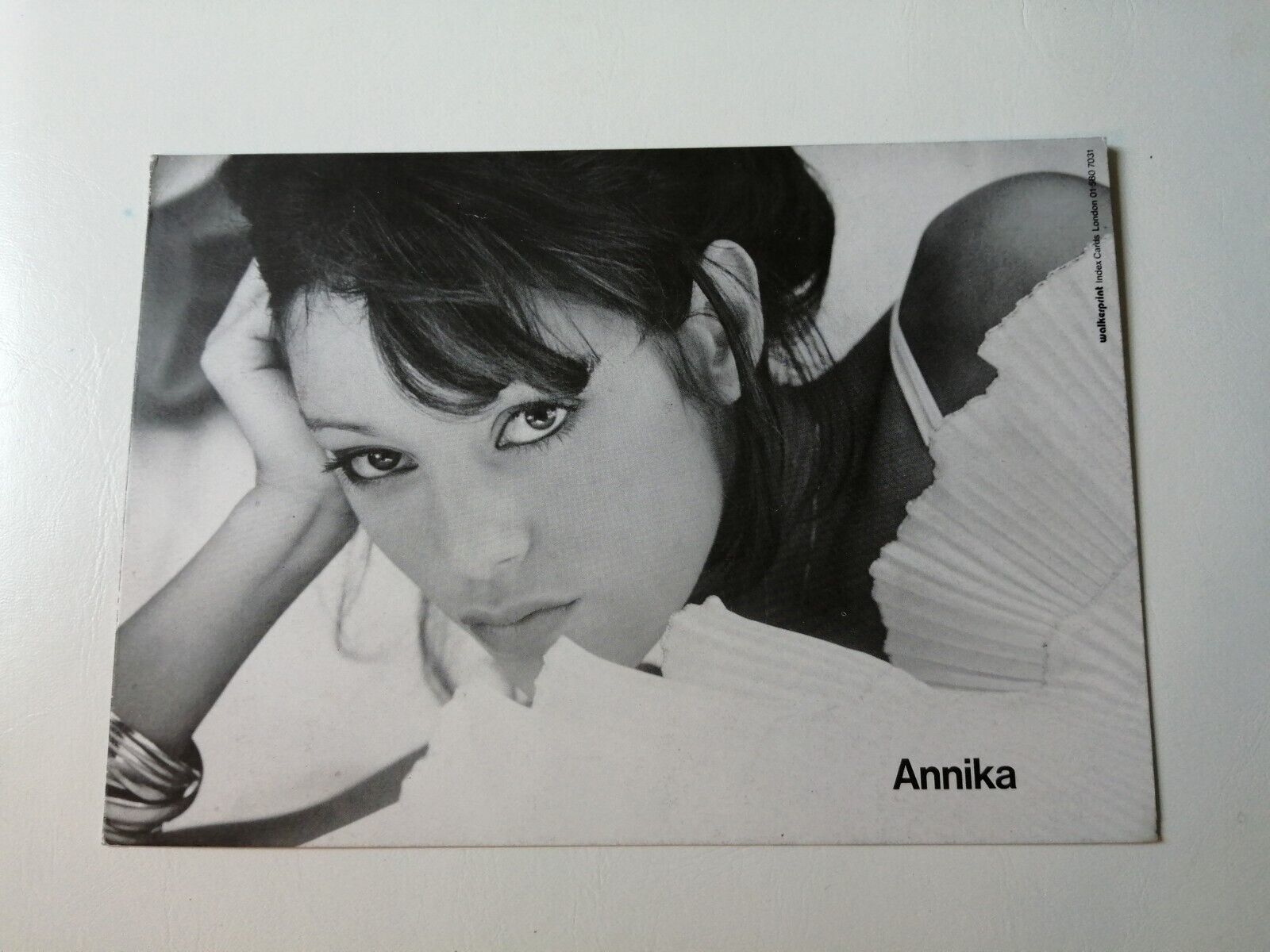 Vintage English model comp card from 1970s/1980sANNIKA