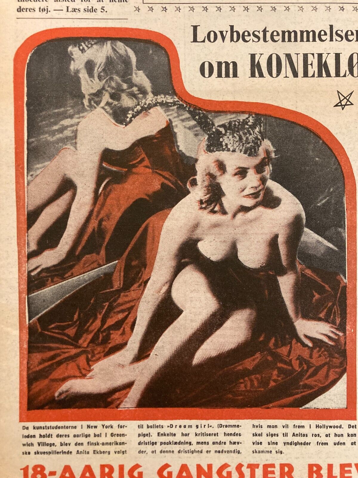 Anita Ekberg Barbara Grey Atkins Danish Magazine 1955 "Verden Rundt"