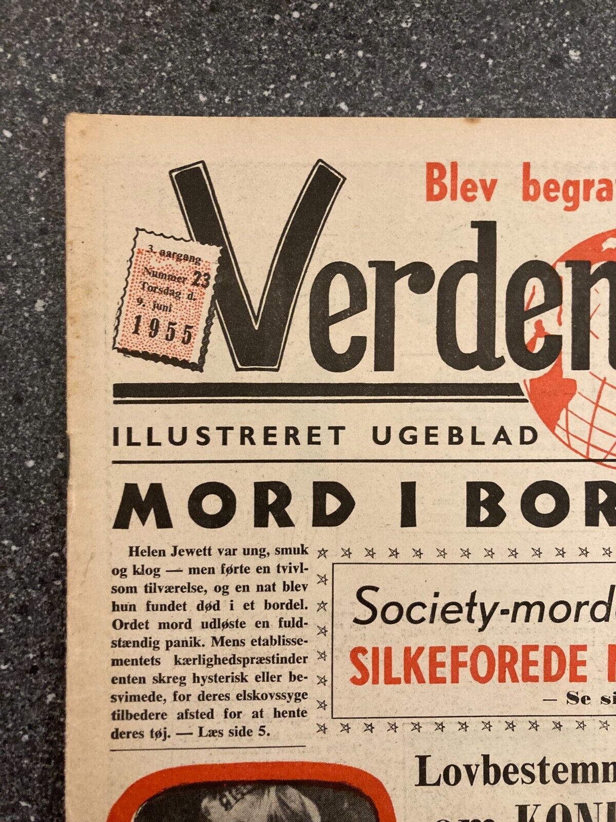 Anita Ekberg Barbara Grey Atkins Danish Magazine 1955 "Verden Rundt"