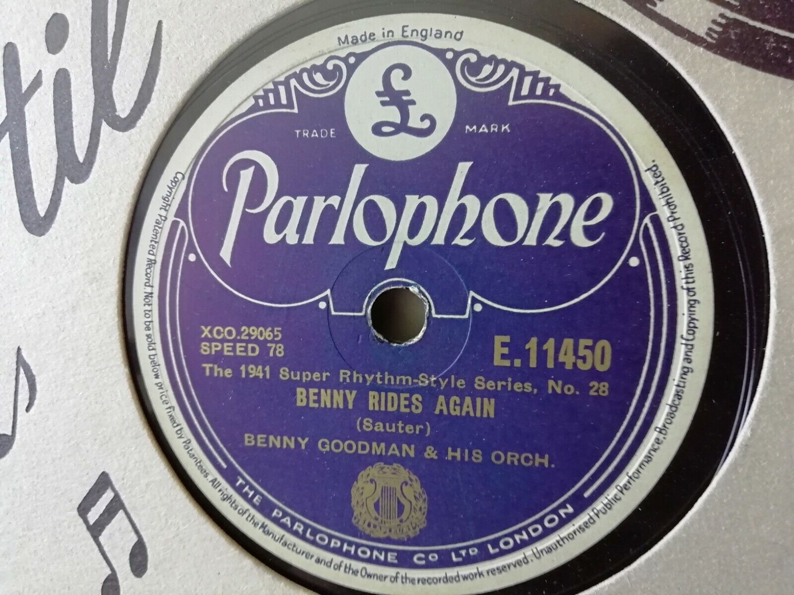 78 rpmBENNY GOODMAN  HIS ORCHBenny Rides Again/The Man I LoveParlophone