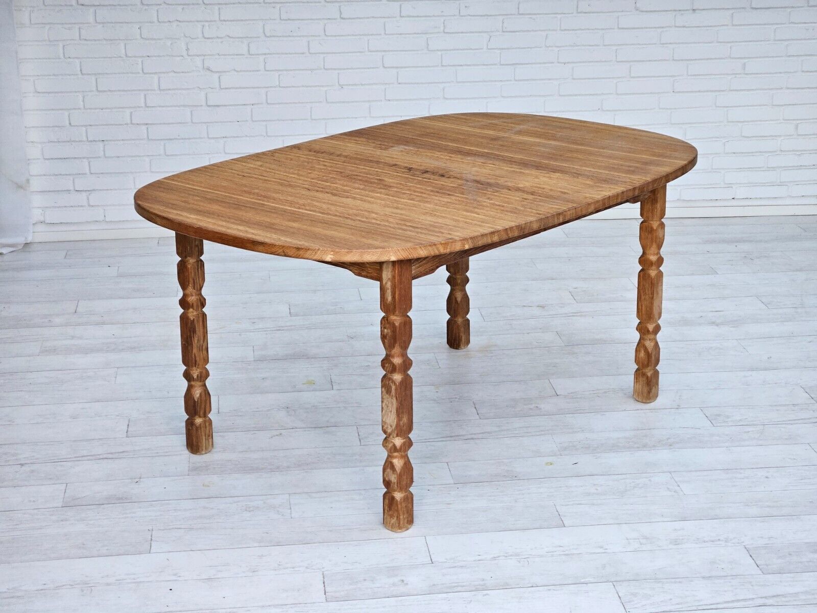 1970s Danish dining table solid oak wood original condition