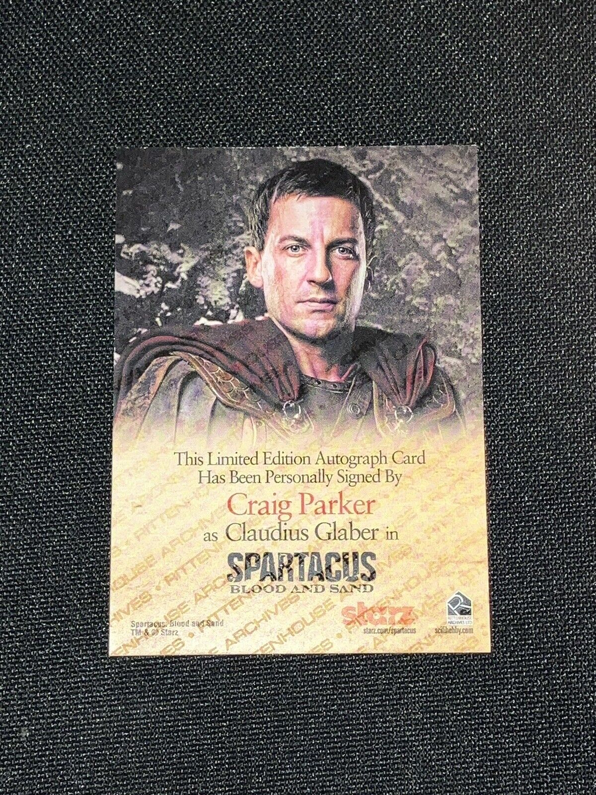 2009 SPARTACUS: BLOOD AND SAND AUTOGRAPH TRADING CARD SIGNED BY CRAIG PARKER