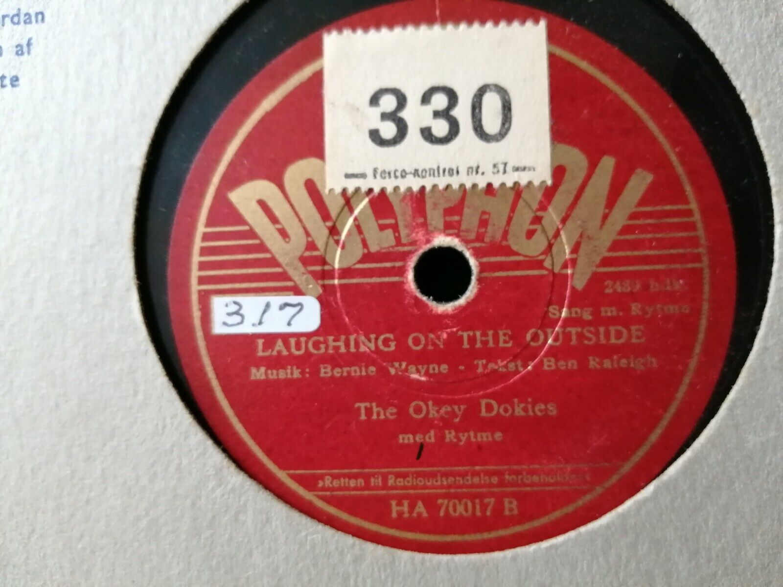 78 rpm shellacTHE OKEY DOKIESLaughing On The Outside/Five Minutes More