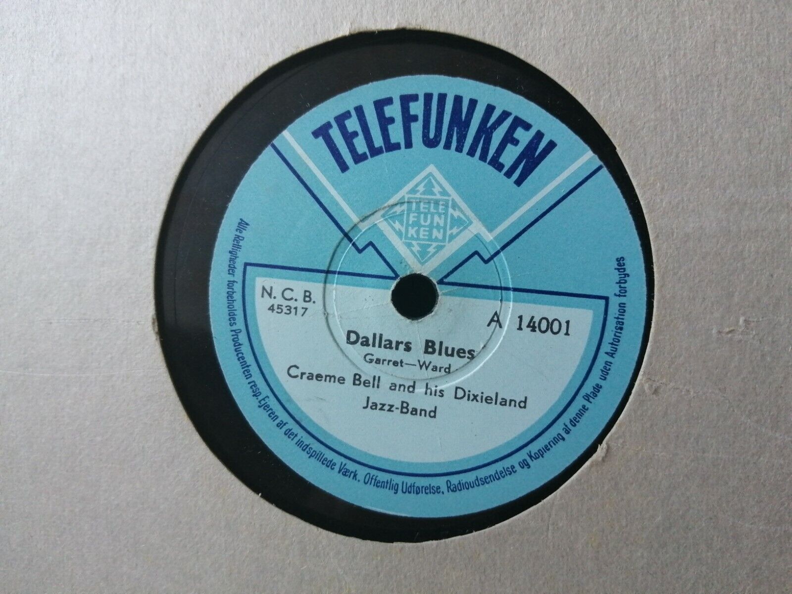 78 rpm shellacGRAEME BELL    Dixieland Jazz-BandAustraliaTelefunken A14001