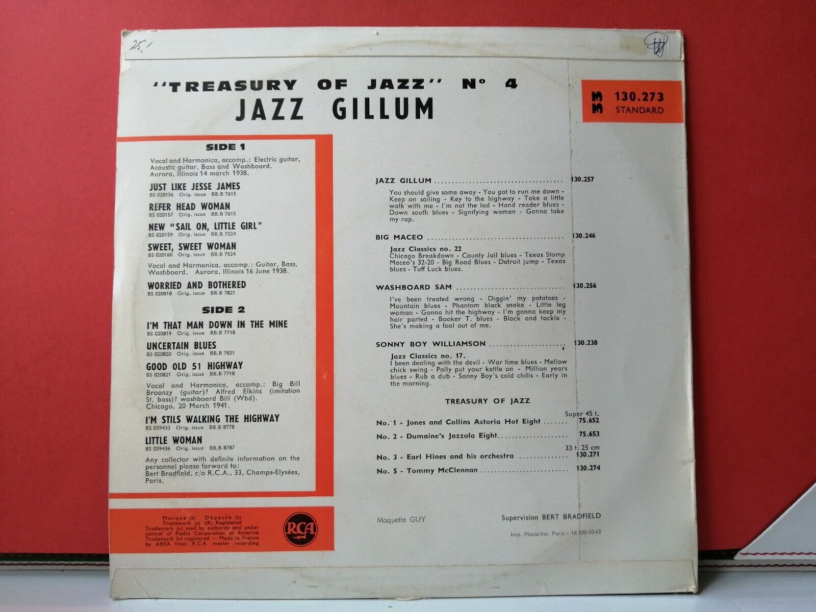 VinylJAZZ GILLUMTreasury of JazzRCA 130273