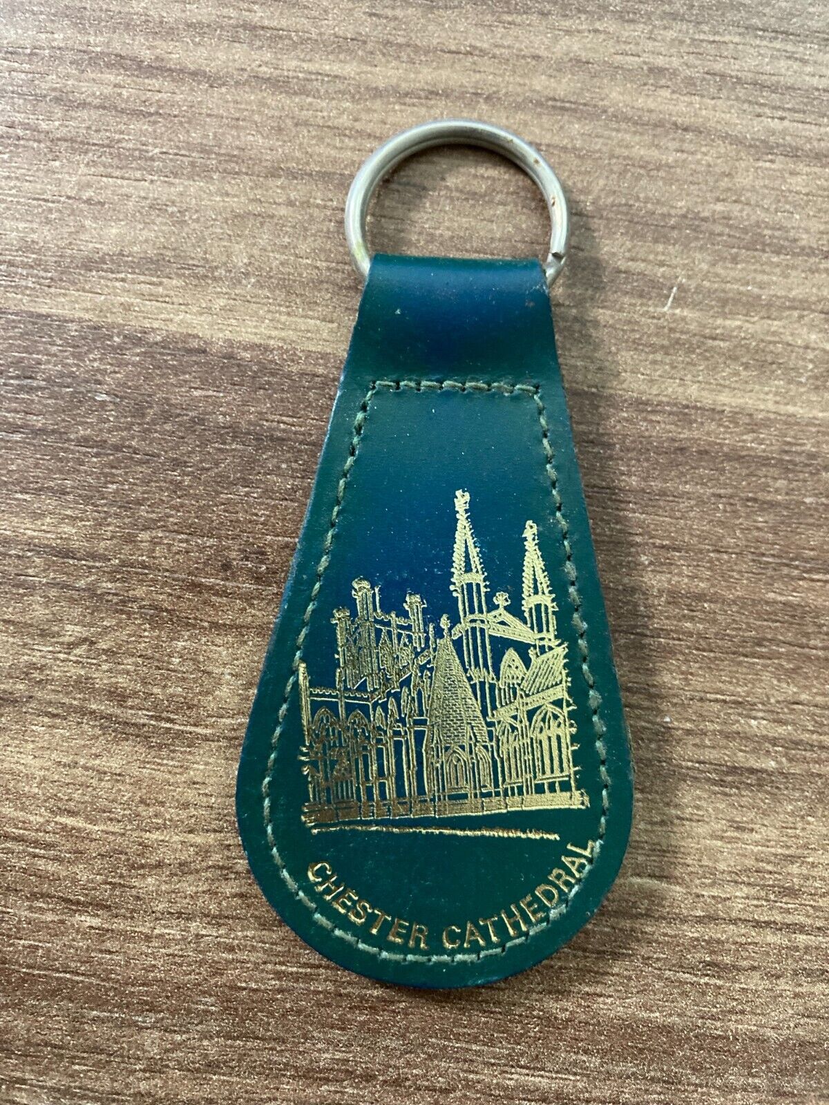 Retro Chester Cathedral Keychain - Vintage Leather Key Ring - United Kingdom