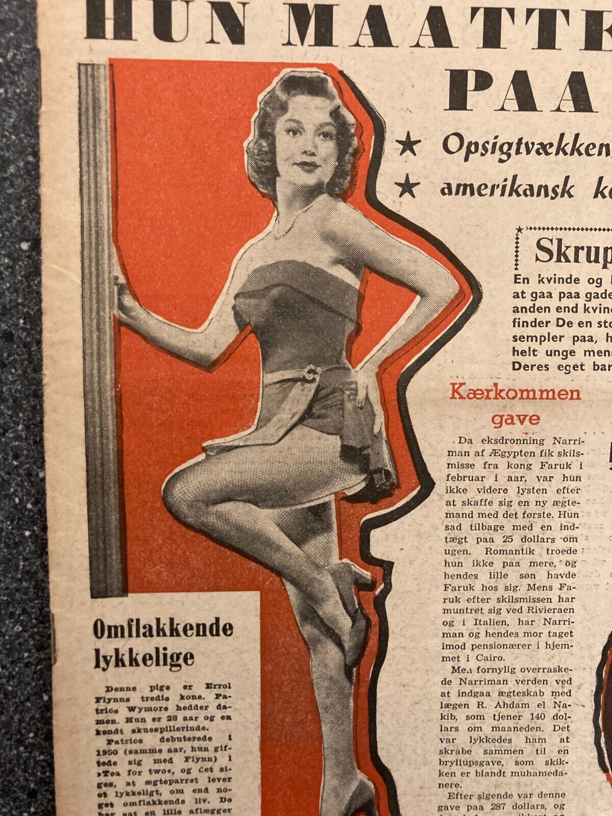 Patrice Wymore Ami Aarøe Margie Clifford Danish Magazine 1954 "Verden Rundt"