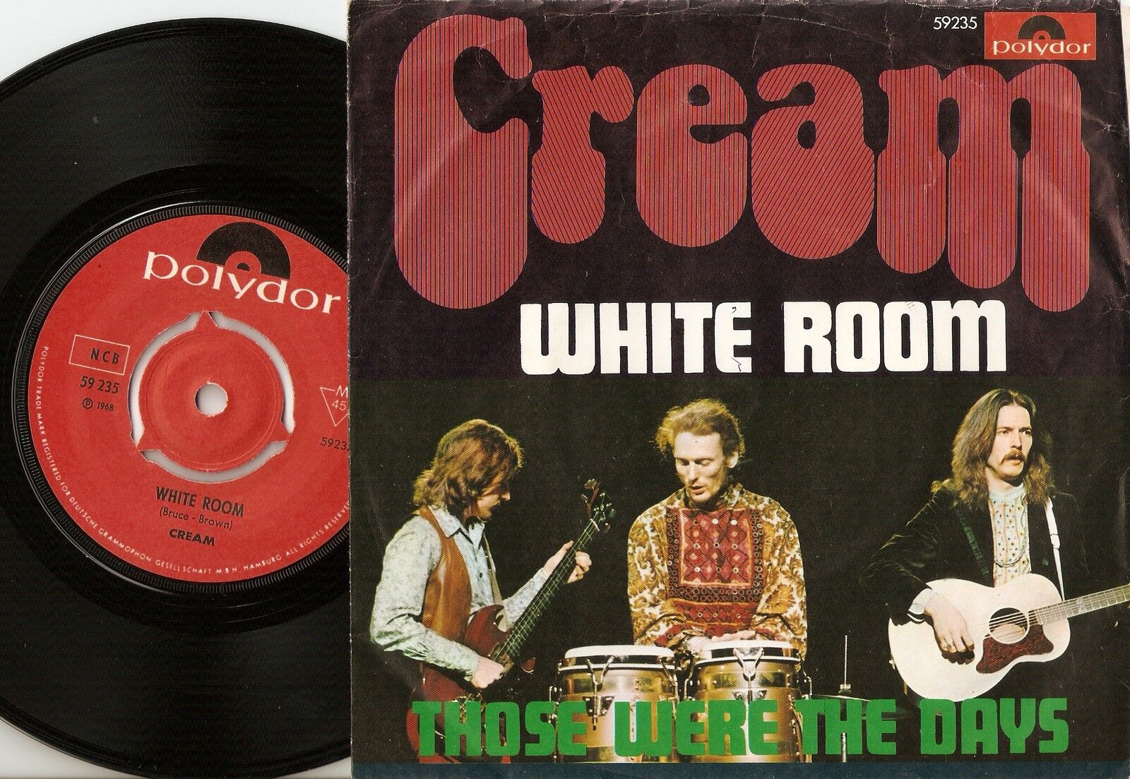 CREAM WHITE ROOM (EXPORT*) DANISH 45+PS 1968 FREAKBEAT PSYCH ROCK CLAPTON BRUCE