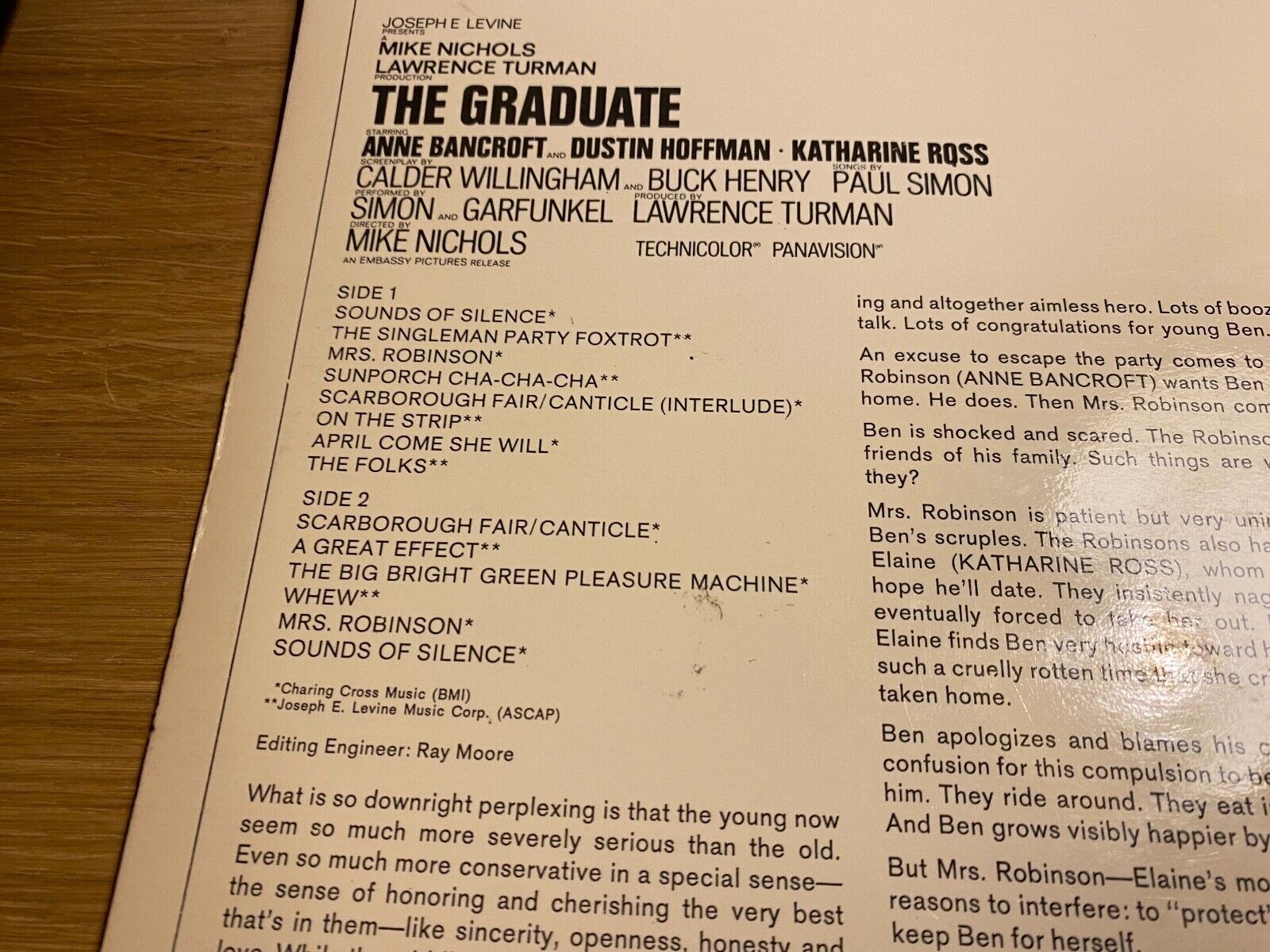 SIMON  GARFUNKEL "THE GRADUATE" 1968 CBS RECORDS 1 PRESSING LP HOLLAND 14 SONG