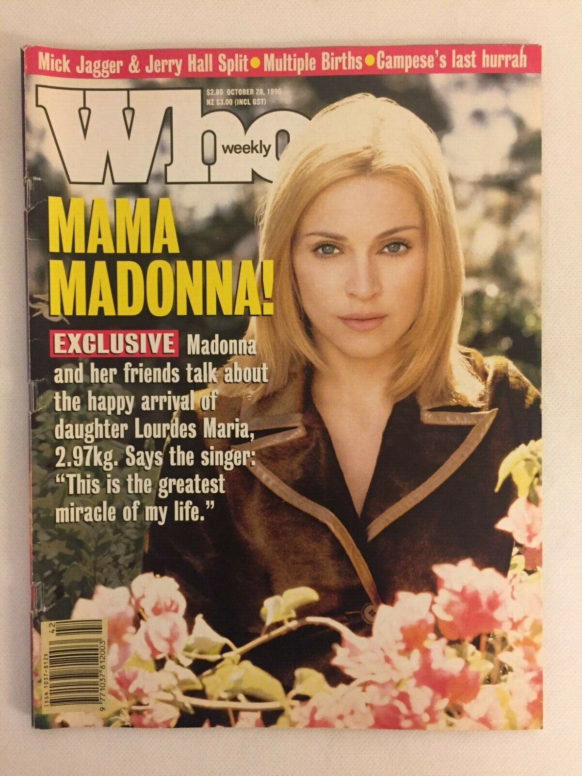 Madonna Vintage Who Weekly Magazine October 1996 Original Good Condition