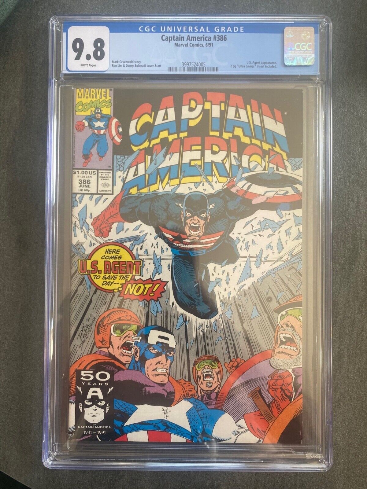 marvel comics cgc 98 Captain america #386