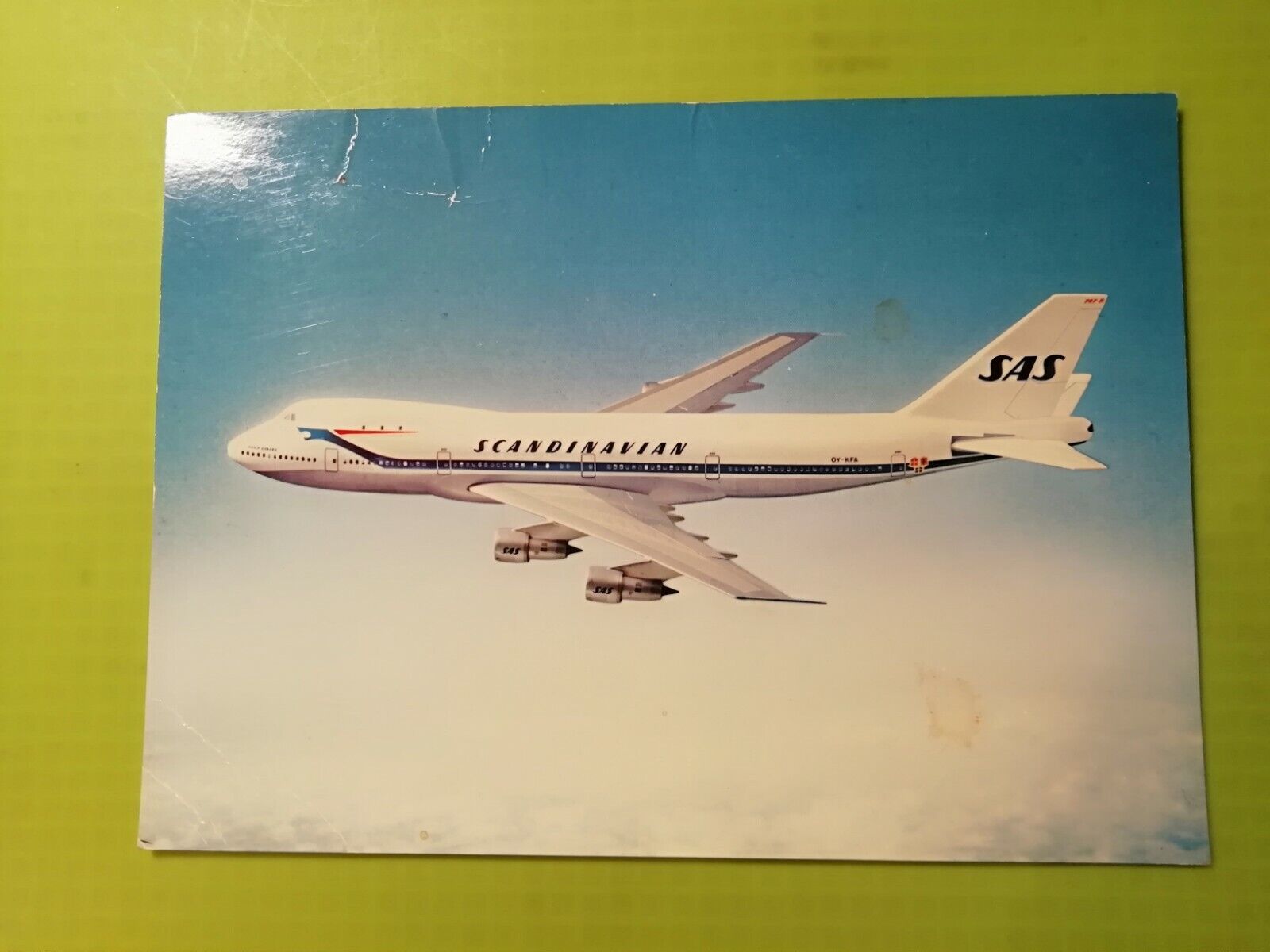 Aviation postcardScandinavian AirlinesFlagship of the SAS fleet Boeing 747-B