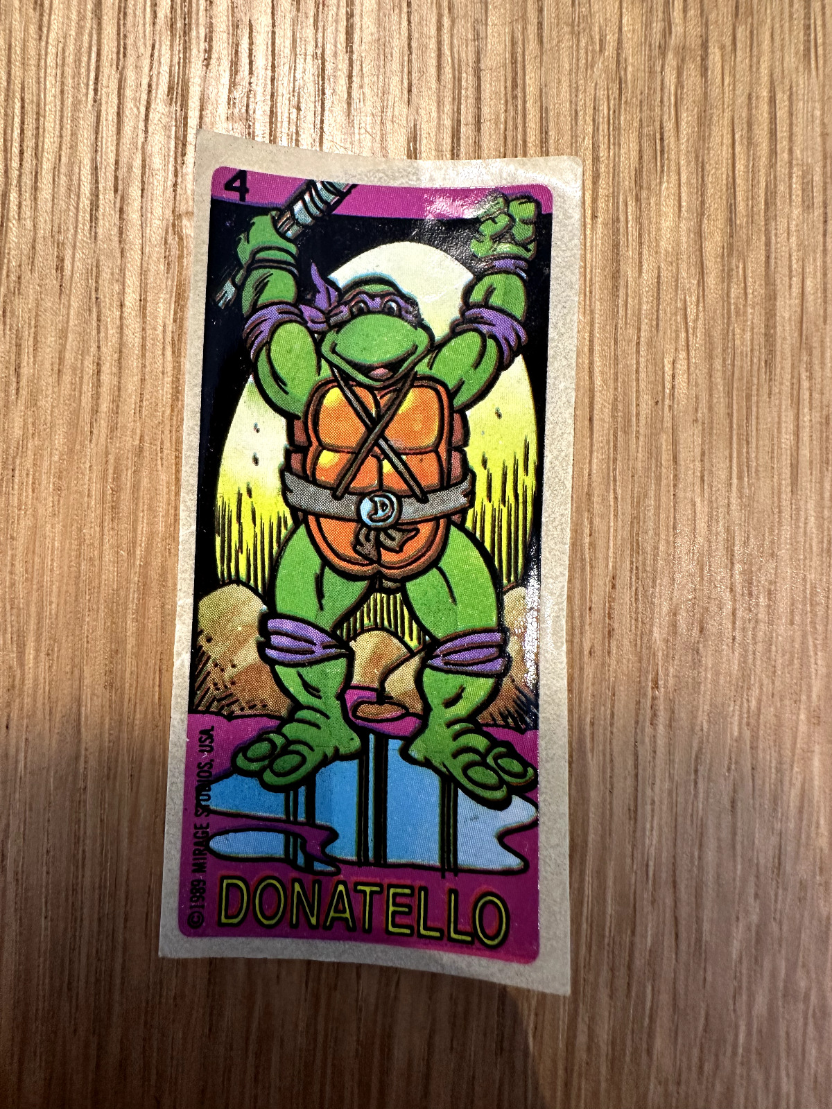 TEENAGE MUTANT NINJA TURTLES 1989 Mirage Studios BUBBLE GUM Sticker No 4