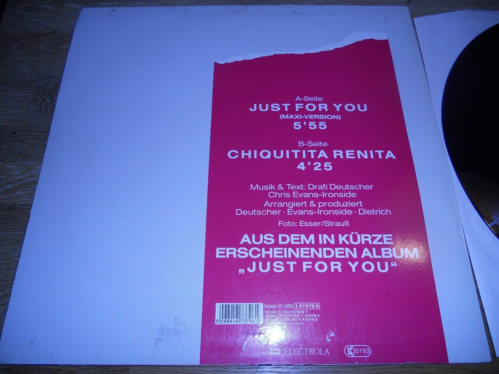 MIXED EMOTIONS "JUST FOR YOU / CHIQUITITA RENITA" 1988 EMI ELECTROLA RECORDS OOP