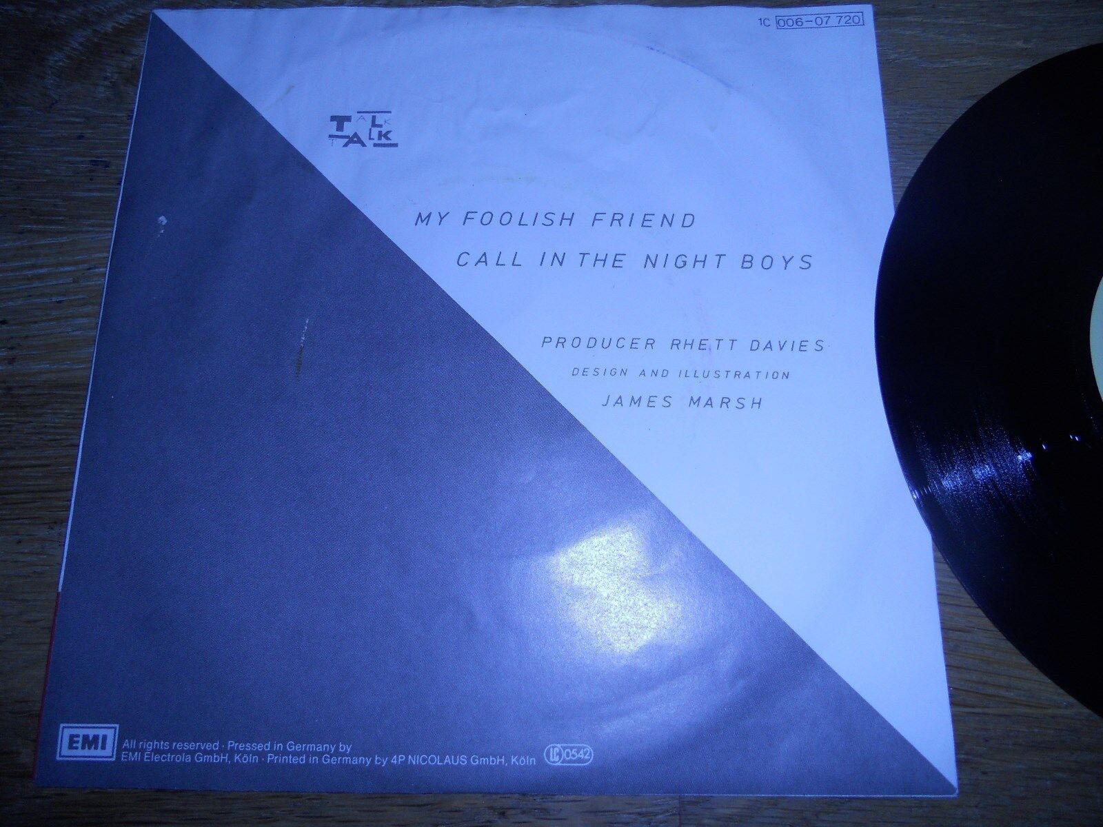 TALK TALK "MY FOOLISH FRIEND/CALL IN THE NIGHT BOYS" 1983 EMI RECORDS ST 45 GEMA