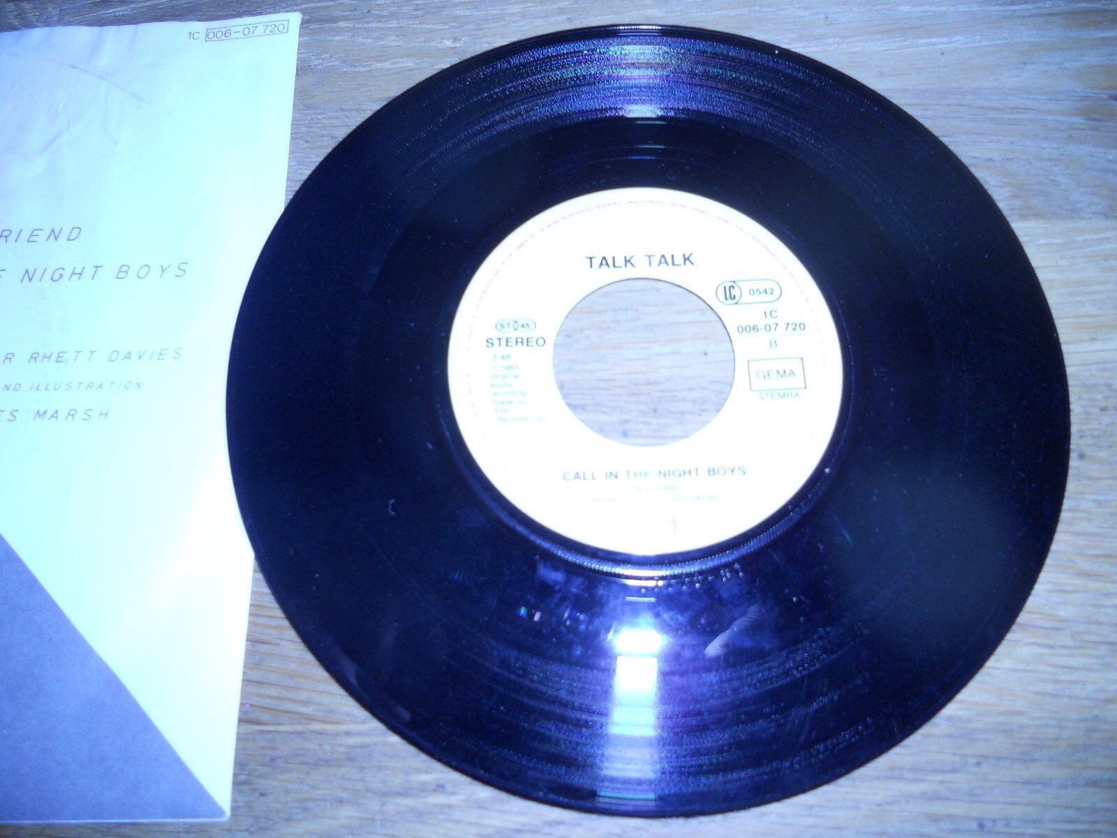 TALK TALK "MY FOOLISH FRIEND/CALL IN THE NIGHT BOYS" 1983 EMI RECORDS ST 45 GEMA