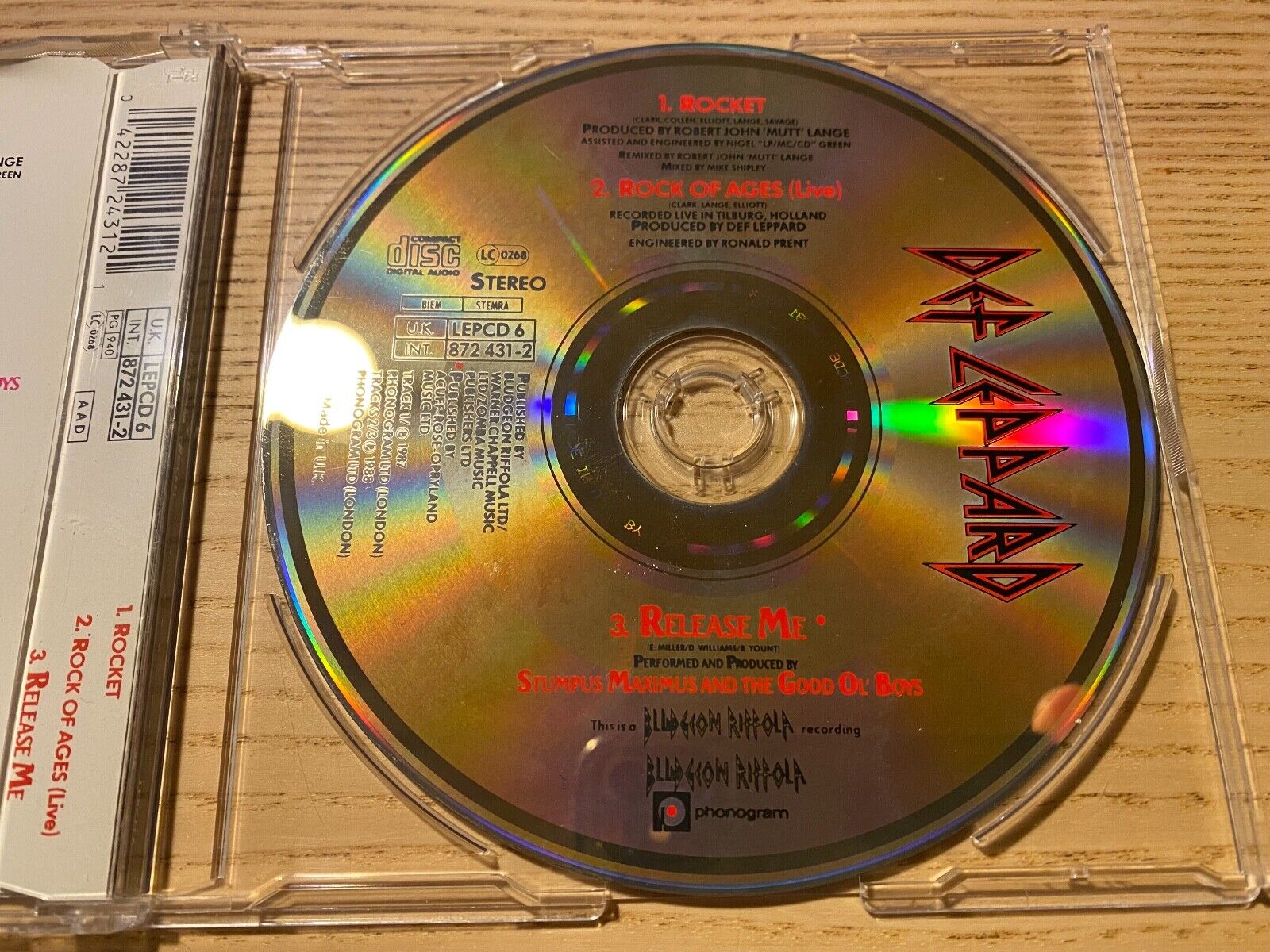 DEF LEPPARD "ROCKET" 1988 PHONOGRAM RECORDS 3 TRACK CD SINGLE 1 PRESSING UK**