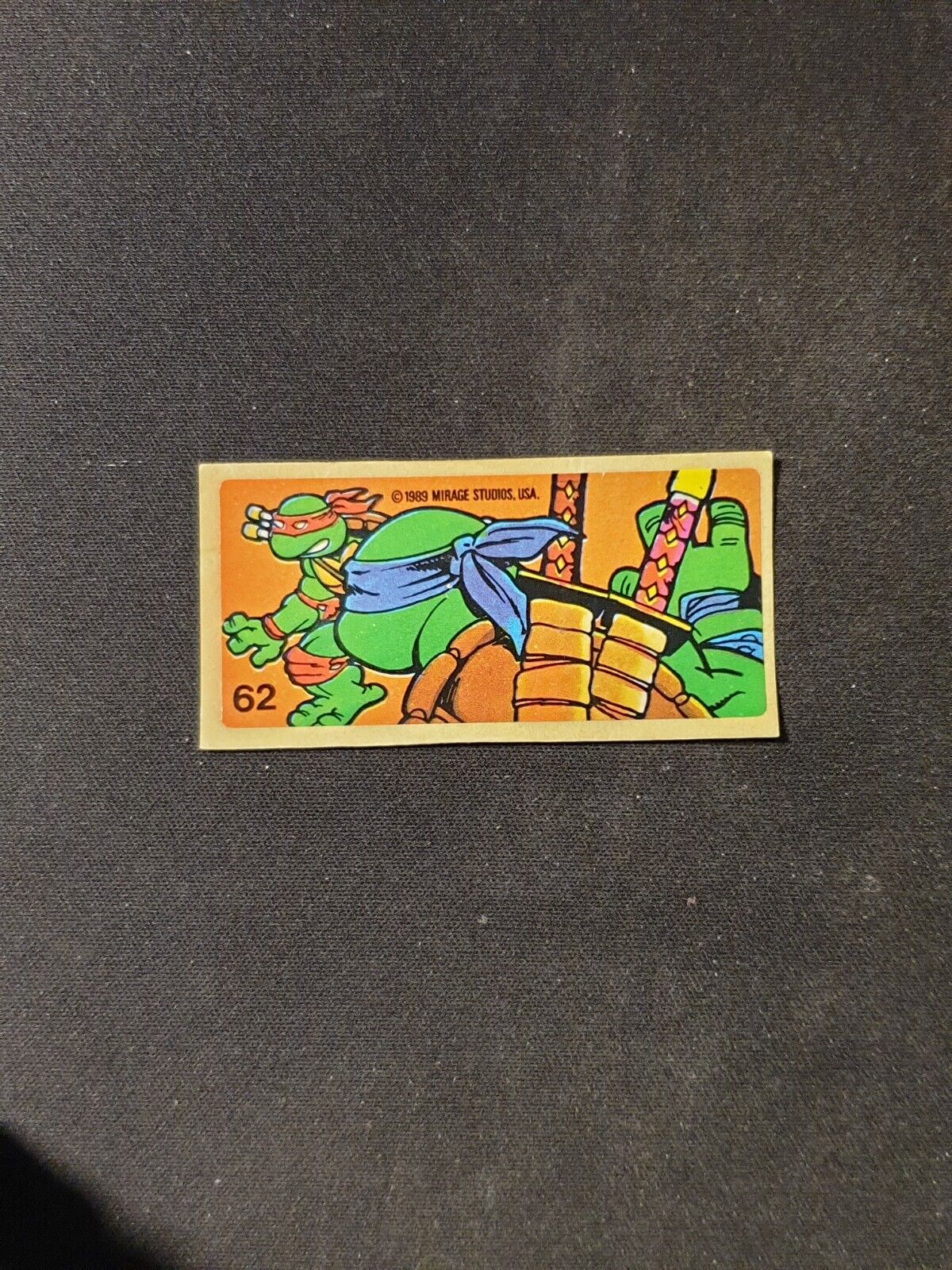 1989 TEENAGE MUTANT NINJA TURTLES Mirage Studios BUBBLE GUM Sticker No 62