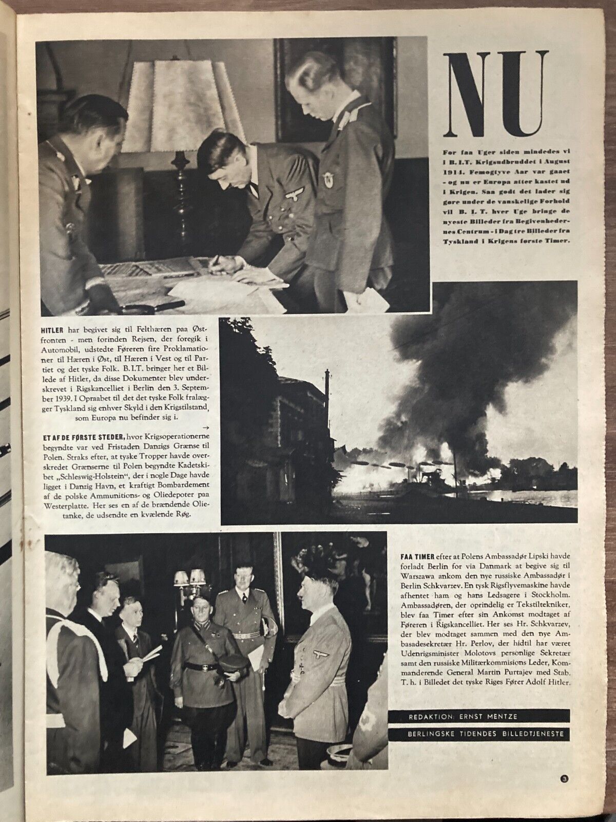 2x WWII Denmark Preparing War -  1939 Danish Magazines "Berlingske Illustrerede"