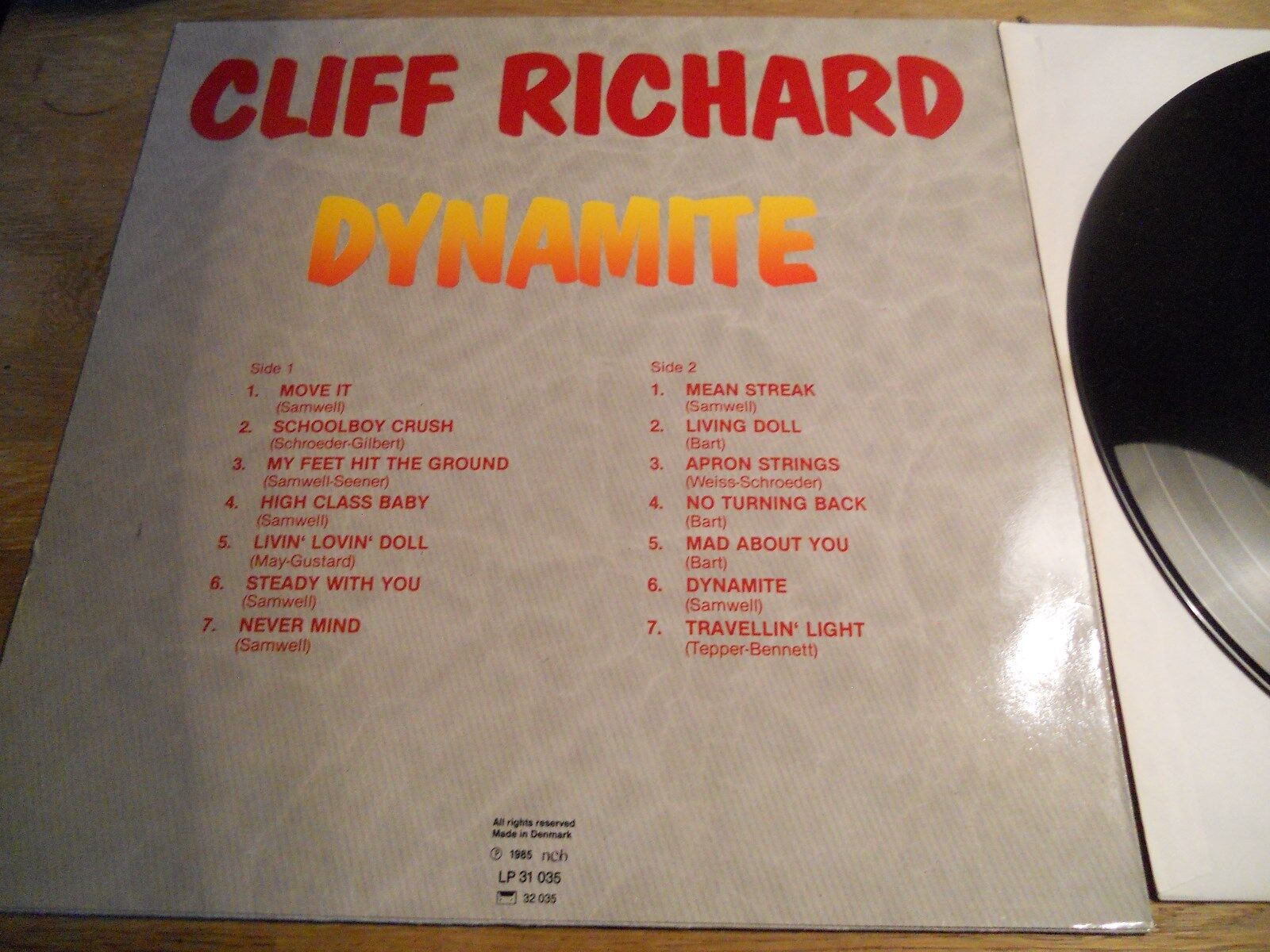 CLIFF RICHARD DYNAMITE 1985 14 TRACKS NCB SCANDINAVIAN DANISH PRESSED NCB LP SEE