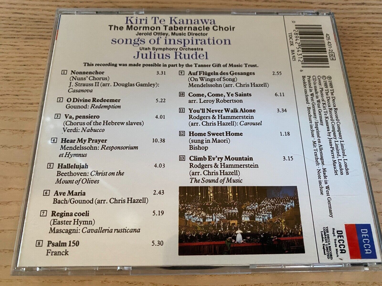 KIRI TE KANAWA "SONGS OF INSPIRATION" 1989 CD 13 TRACKS DECCA RECORDS W GERMANY