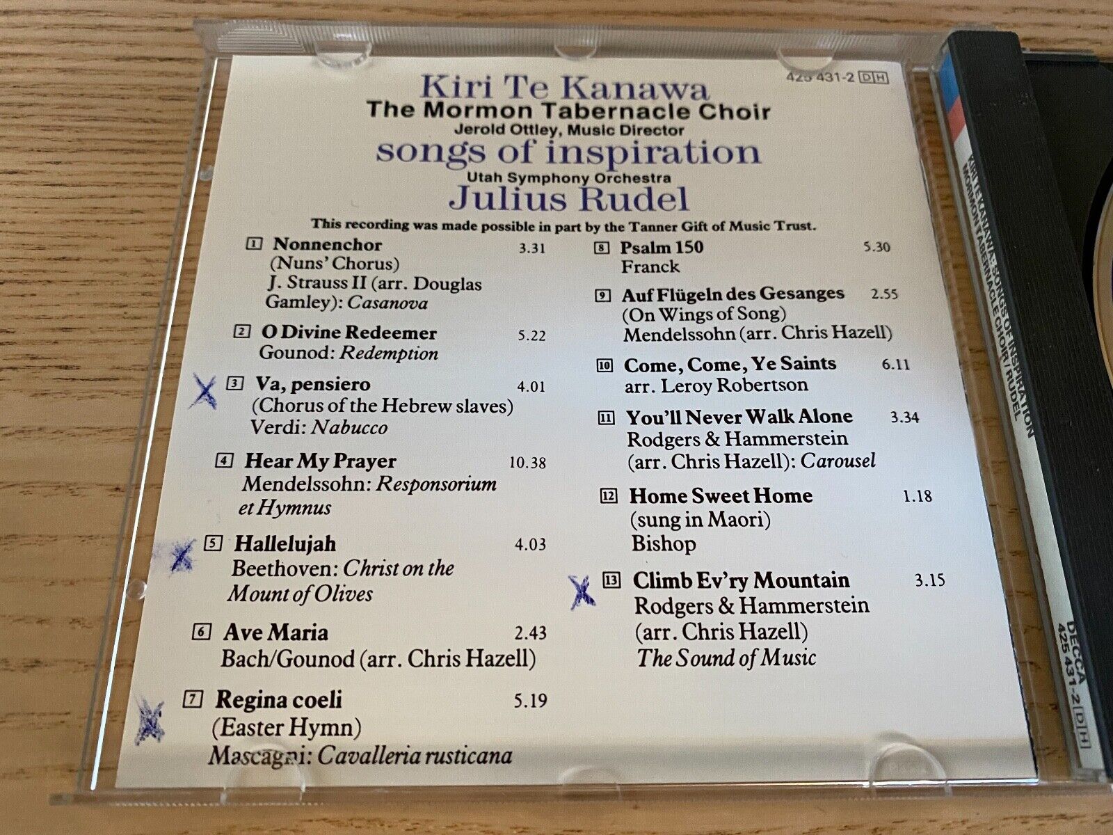 KIRI TE KANAWA "SONGS OF INSPIRATION" 1989 CD 13 TRACKS DECCA RECORDS W GERMANY