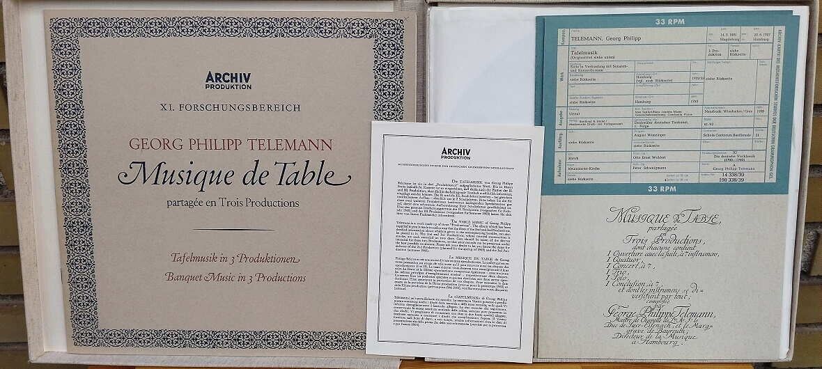 Telemann Tafelmusik ARCHIV * 5 x vinyl records lp album 1965