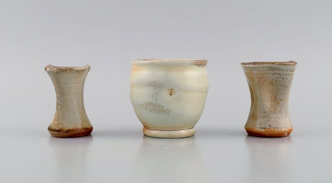 Danish studio ceramicist Three vases in glazed stoneware Late 20th C