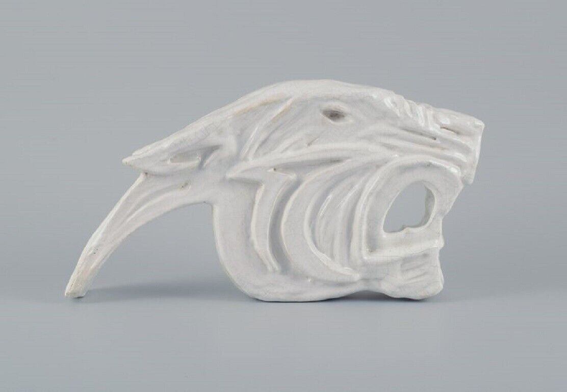 Roger Guerin (1896-1954) unique sculpture in ceramic Head of a tiger