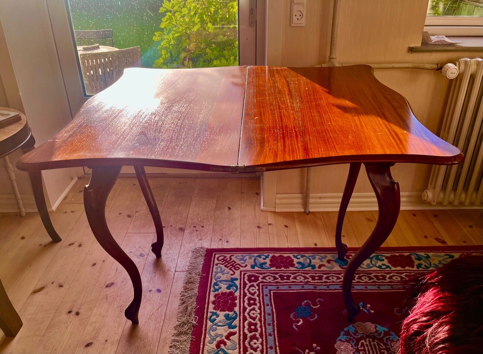 Antique console table open game table rotating circa mid 19th century