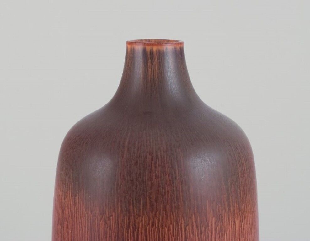 Carl Harry Stålhane for Rörstrand Sweden  Large vase with hare's fur glaze