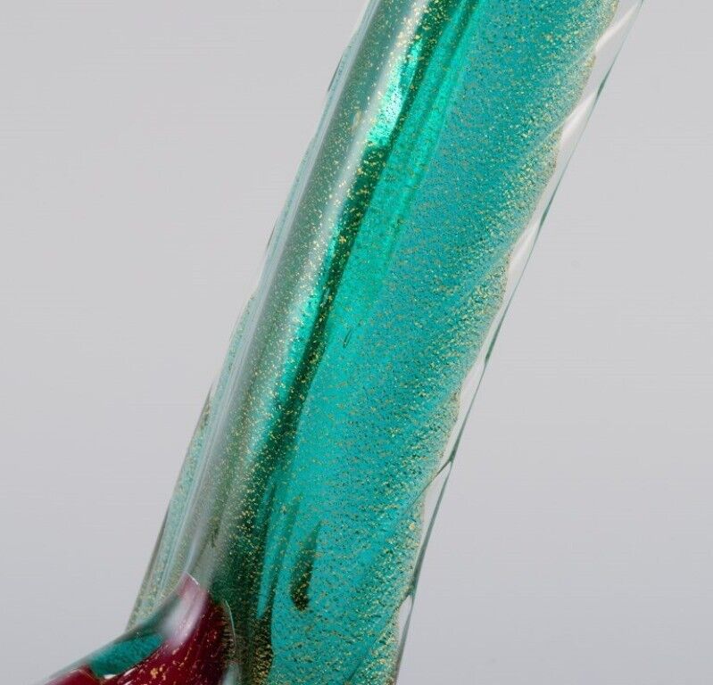 Murano Italy Large mouth-blown sculpture in art glass Exotic bird 1960s