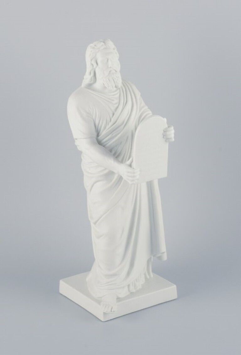 Bing  Grøndahl large and impressive biscuit sculpture of Moses Late 19th C