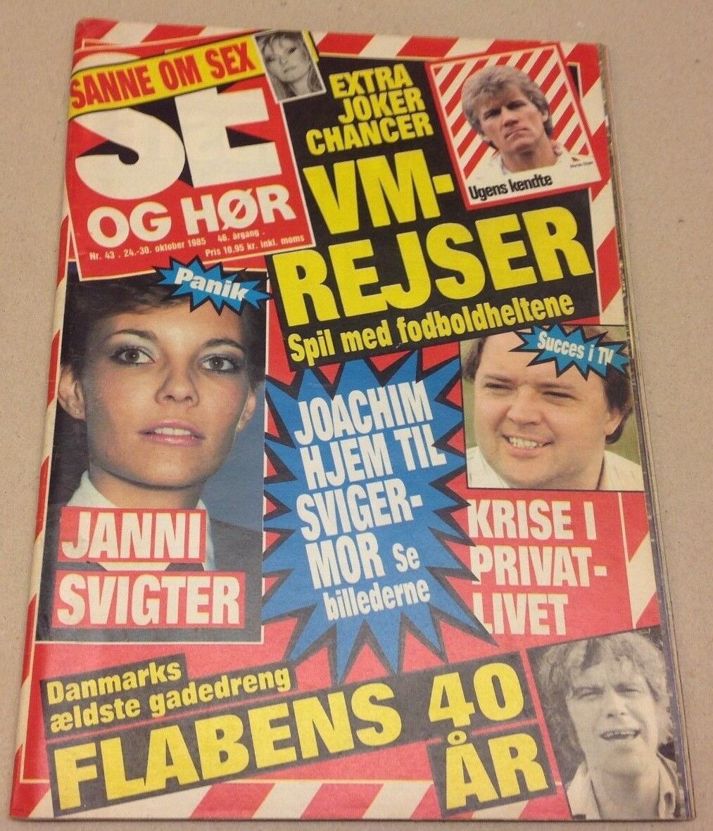 Dynasty Joan Collins Alexis Daughter Vintage Danish Magazine 1985 "Se og Hoer"