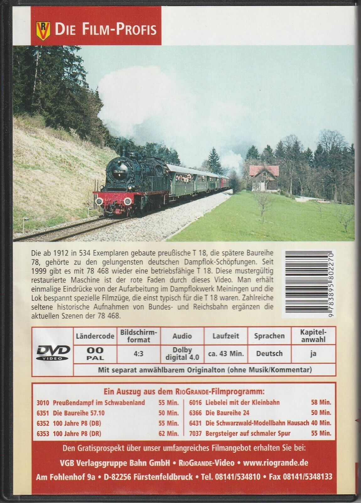 The Stars of the Rail 22: The Series 78 | Steam Locomotive DVD Riogrande