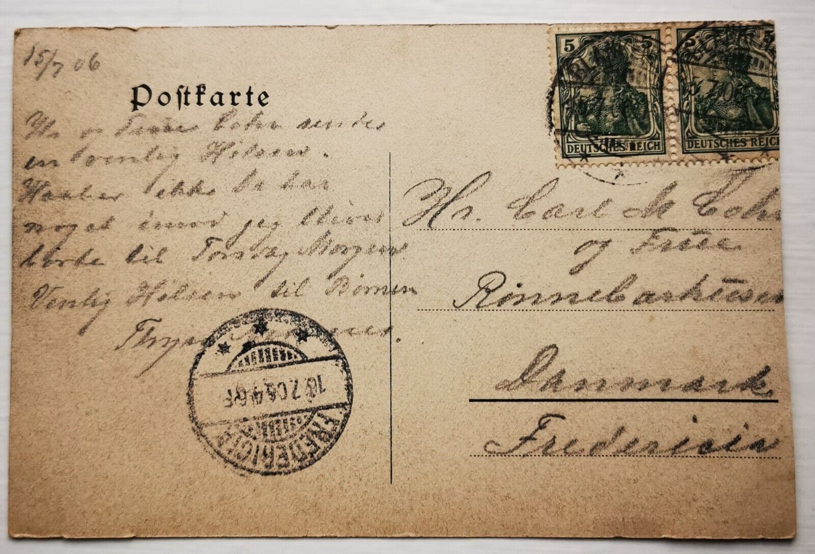 Old postcard: Motif from Blankenese  Mailed to Denmark in 1906 pok655