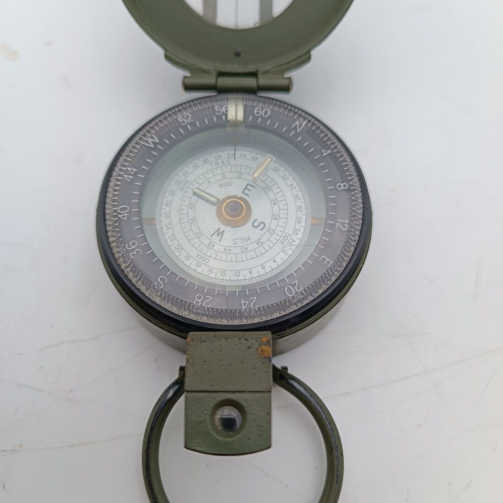 FRANCIS BARKER M-88 Prismatic Military Compass M88 Mils Olive Drab w/ Leather Ca