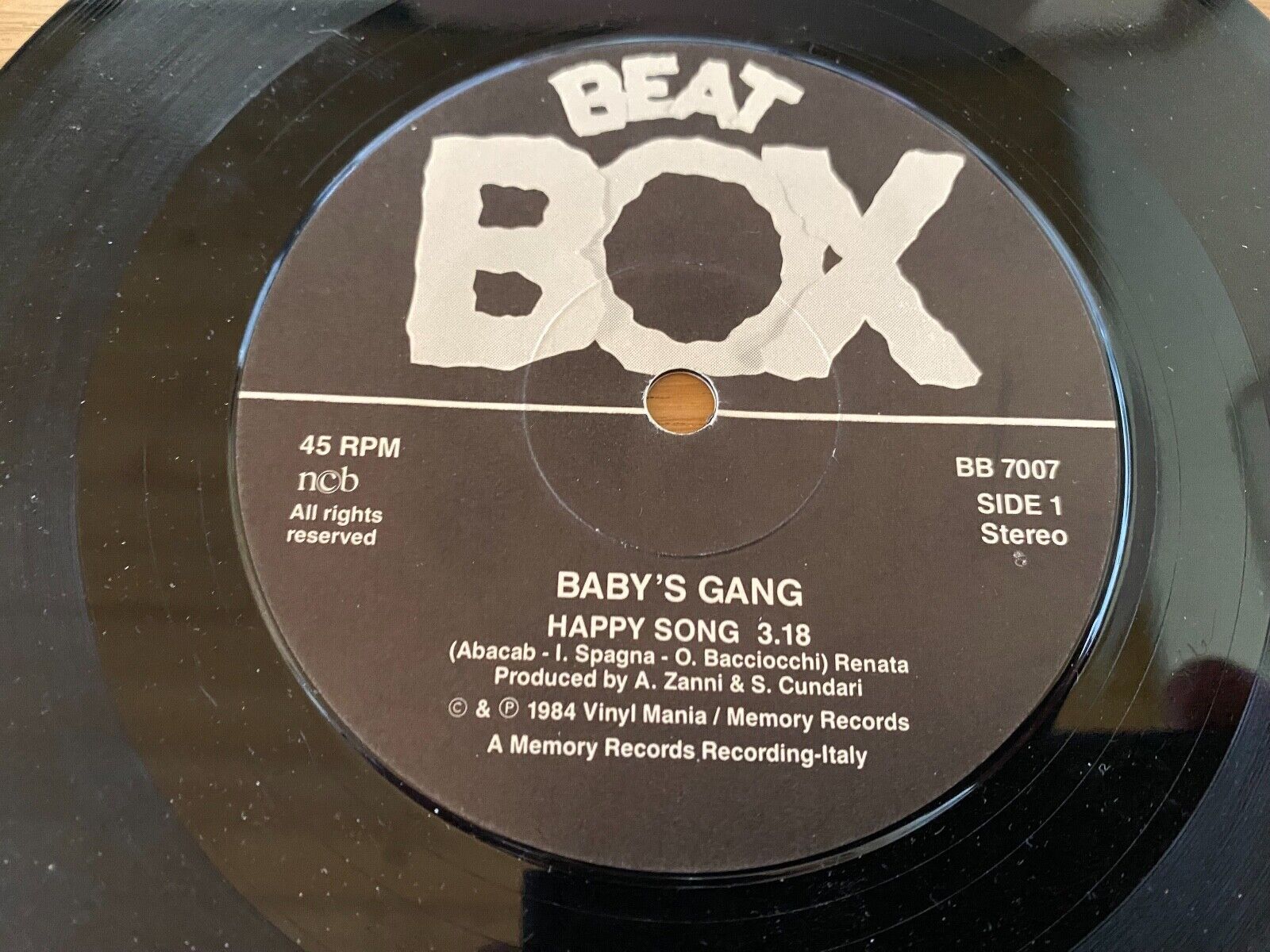 BABY´S GANG "HAPPY SONG/ICE CREAM" 1984 NCB SWEDISH PRESS SINGLE BEAT BOX ITALO*