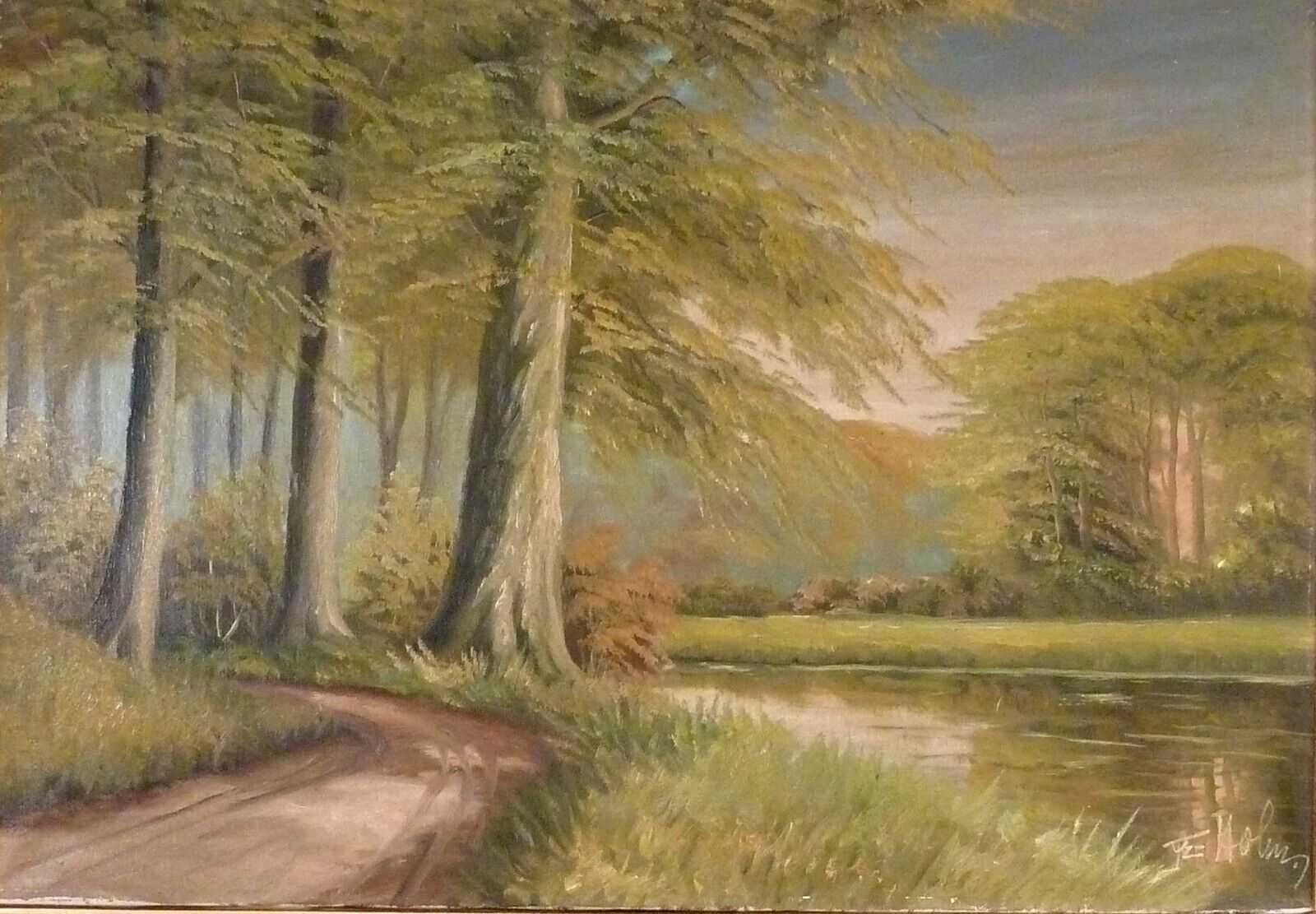 FR HOLM! FOREST LANDSCAPE WITH POND