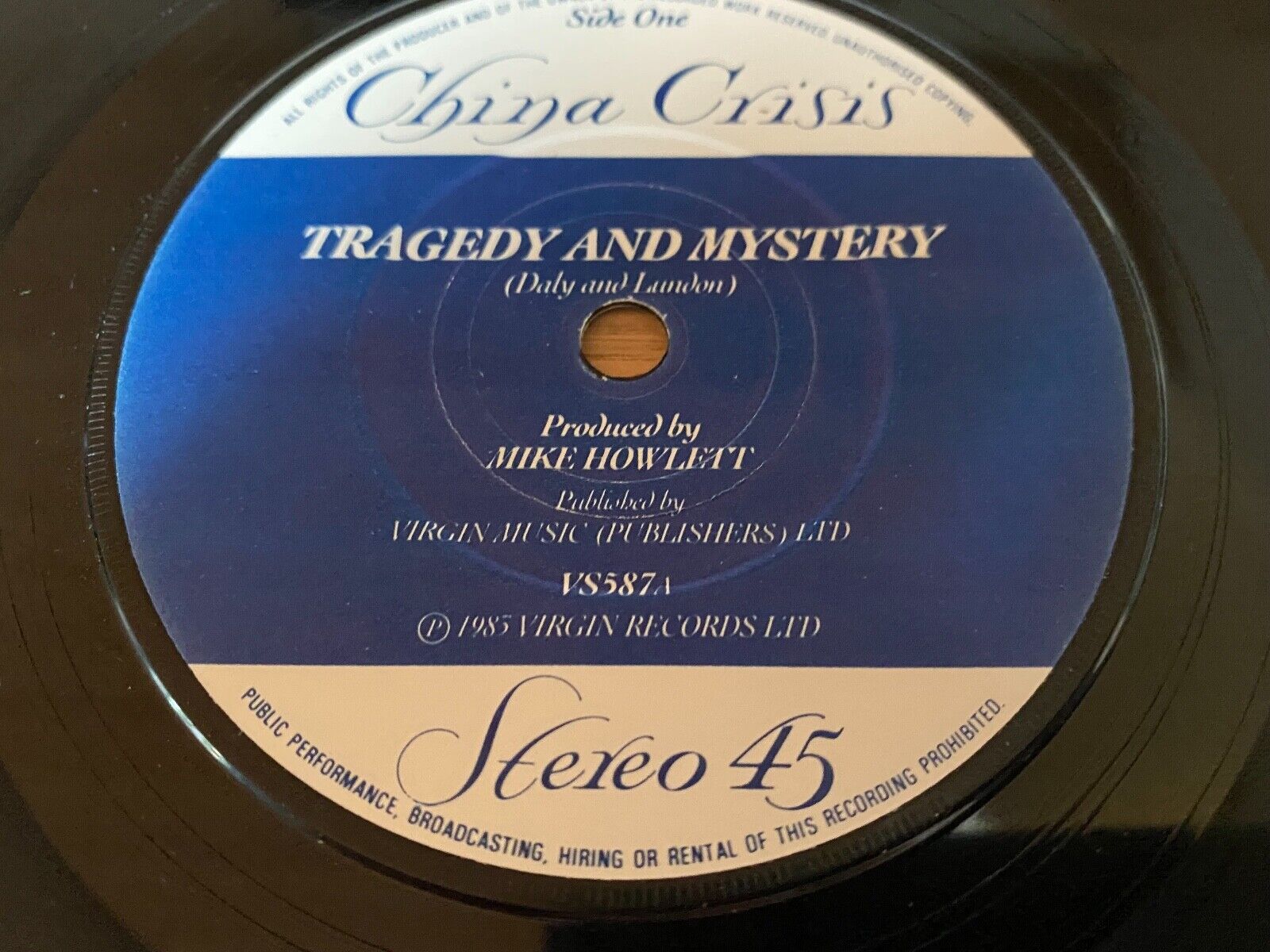 CHINA CRISIS "TRAGEDY AMD MYSTERY" 1985 VIRGIN Records UK PRESS 1 PRESSING 7¨