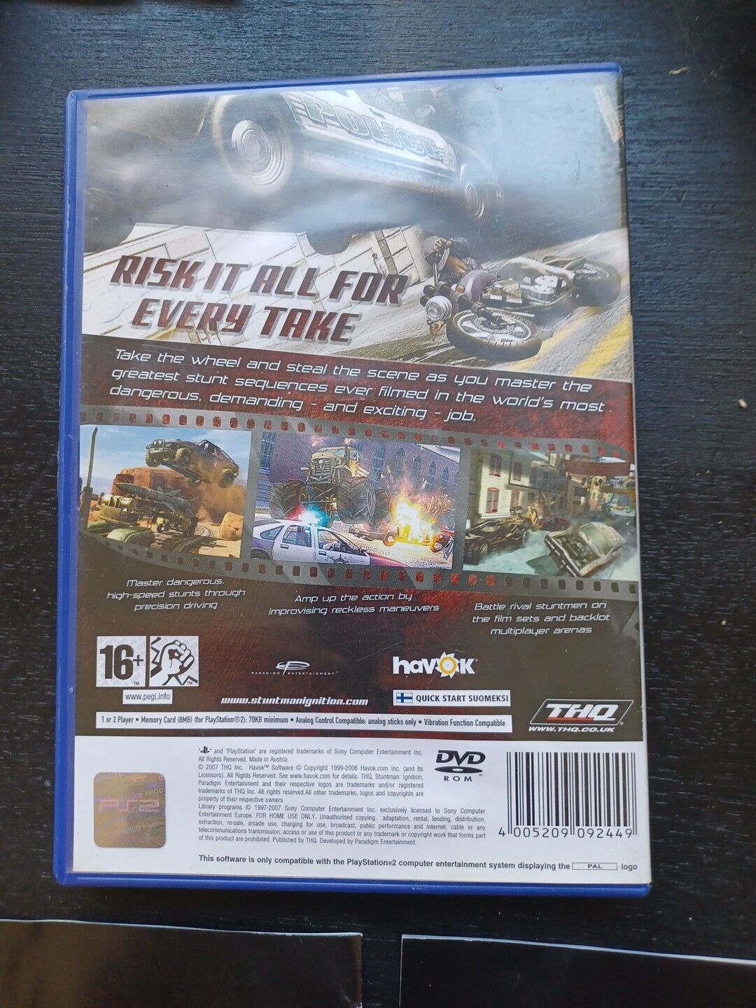 PS 2: Cover and manual: Stuntman Ignition Disc only for NFS PROSTREET (PS2)