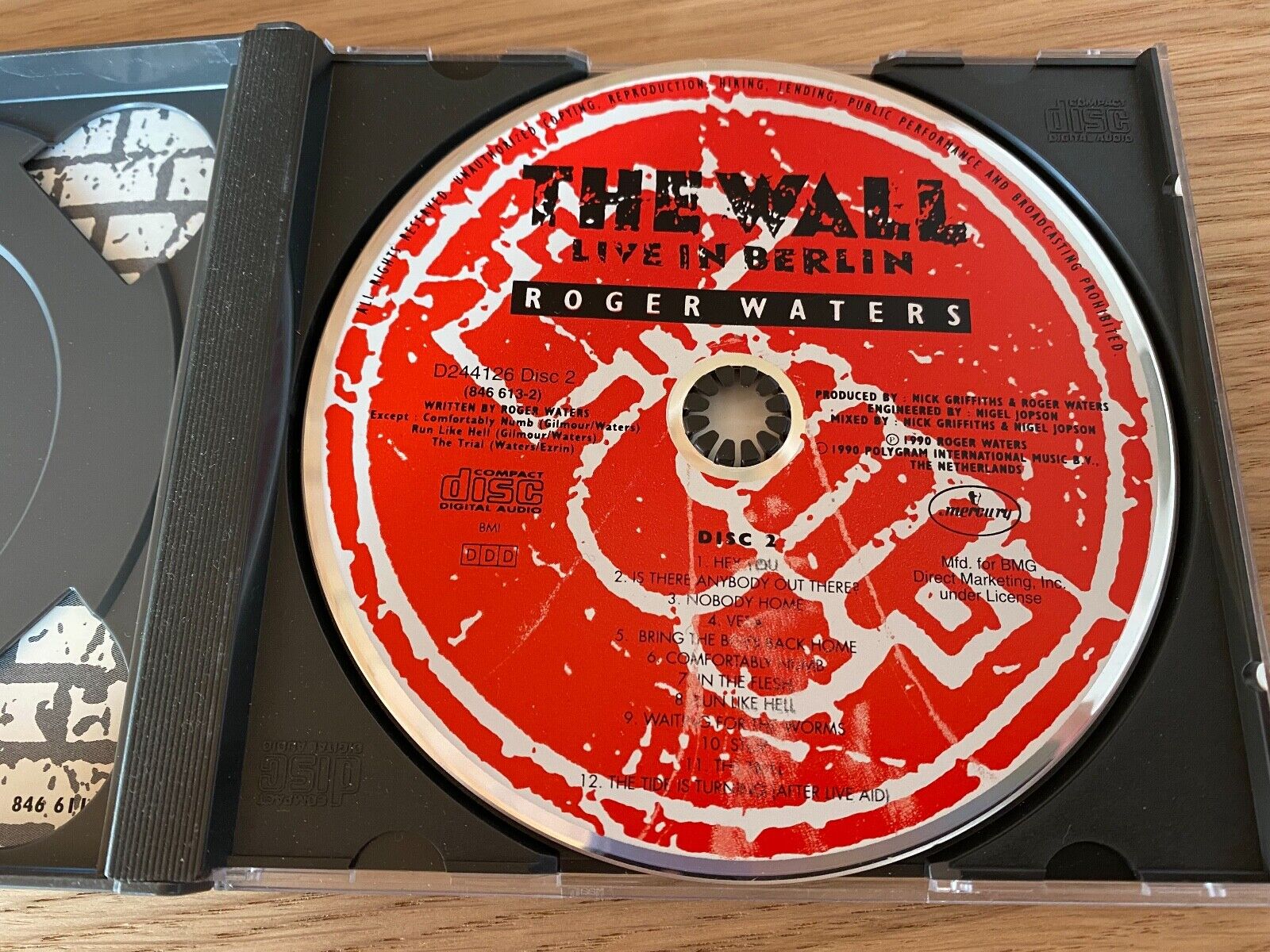 ROGER WATERS "THE WALL - LIVE IN BERLIN" 2 X CD ALBUM 1990 LIVE EDITION US PRESS