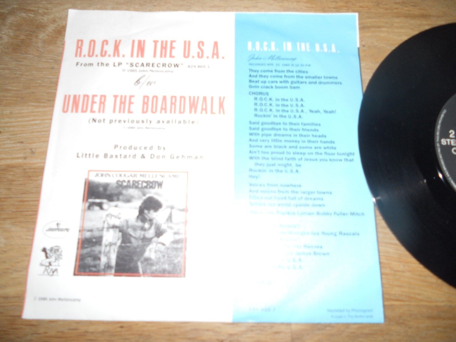 JOHN COUGAR MELLEMCAMP "ROCK IN THE USA/UNDER THE BOARDWALK" 1986 MERCURY RECORD